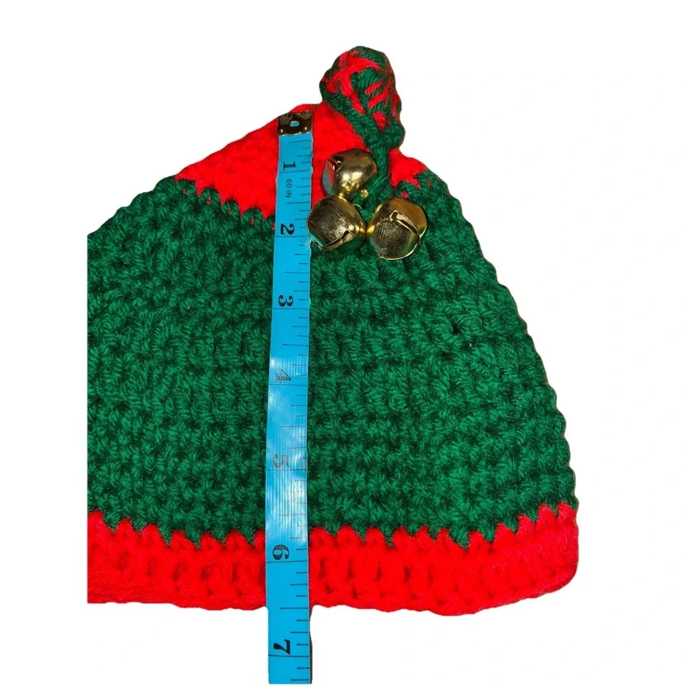 Beanie Hat Children Green Red Christmas‎ Jingle Kids Hat Handmade